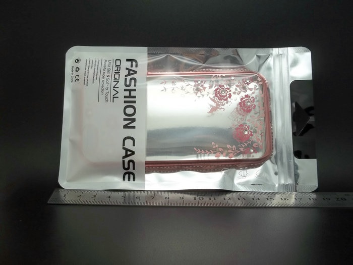 12*21.5 cm 플라스틱 지퍼 지우기 실버 소매 포장 가방 모바일 아이폰 5 6s 4.7/5.5 s3 s5 s6 hang hole package bags